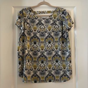 Loft Paisley Short Sleeve Top Size Large